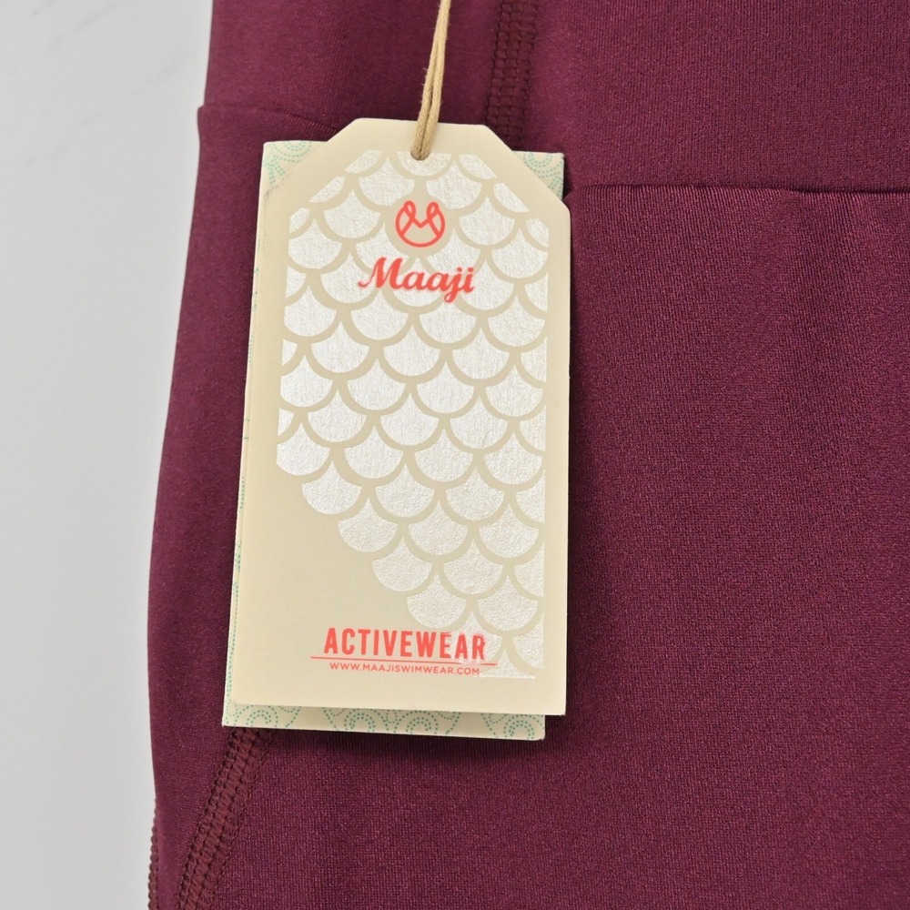 Maaji Vienna Balcony Dazeful Leggings Womens Size M Burgundy Activewear Yoga Gym - Picture 8 of 12